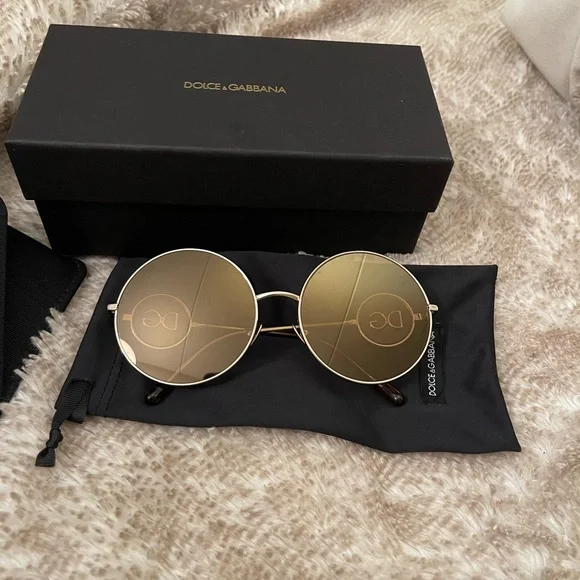 Dolce & Gabbana Gold-Toned Round Sunglasses Dolce Gabbana 2215k Sunglasses main image 4